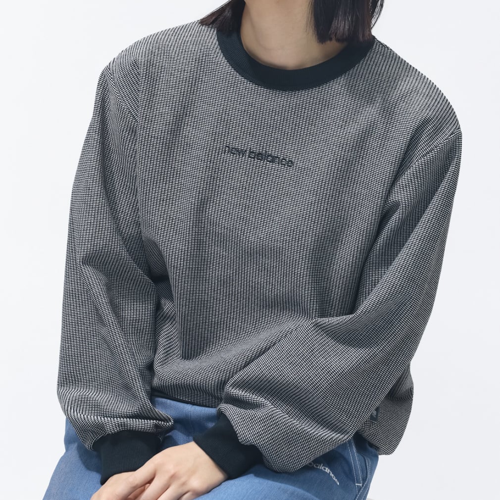 THE CITY ドビーロングスリーブプルオーバー(ブラック-M)