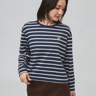 THE CITY ロングスリーブボーダーTシャツ シューパッチ