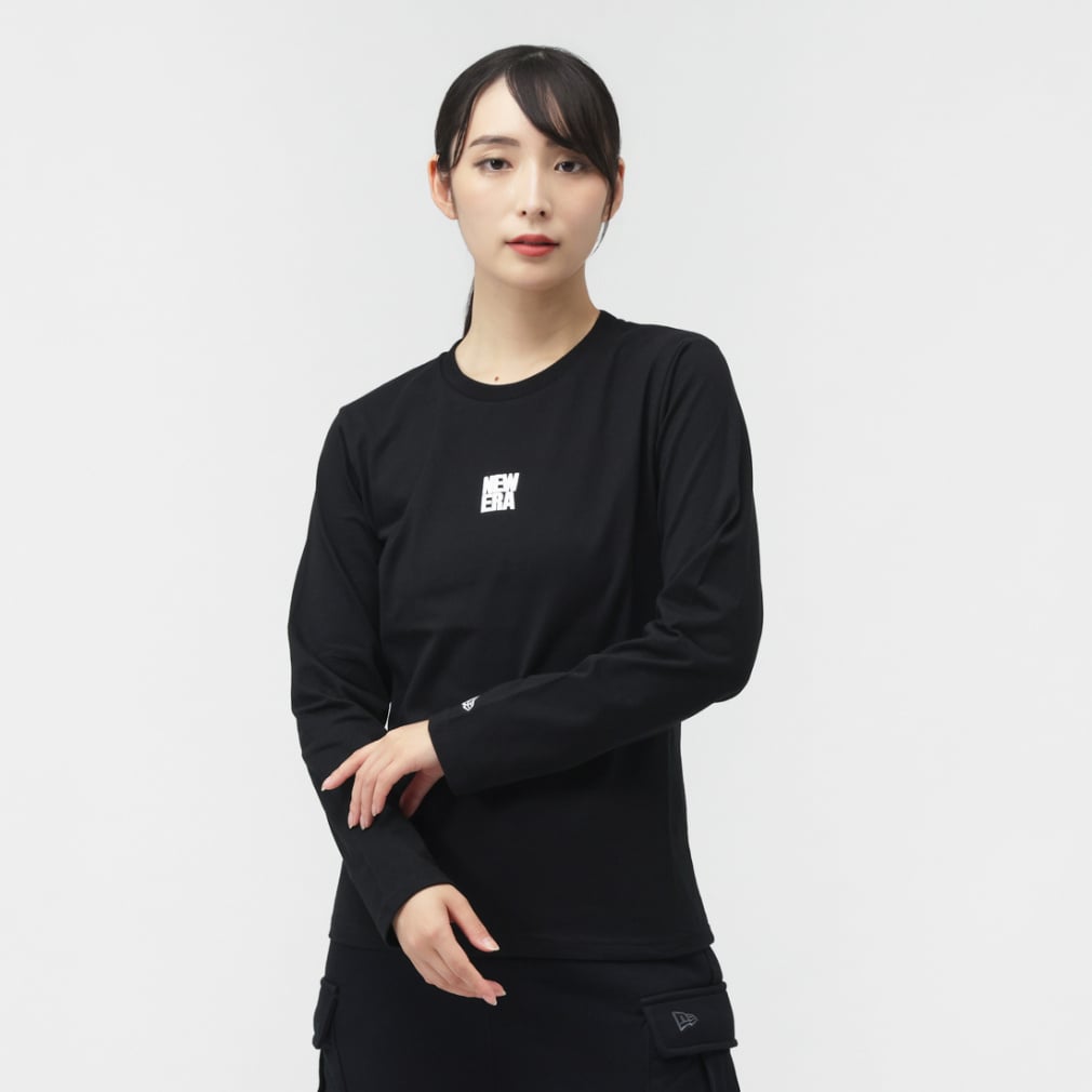 WS LS COTTON BASIC TEE BLK(ブラック-S)