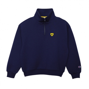 HALF ZIP SWEATSHIRT(ネイビー-M)