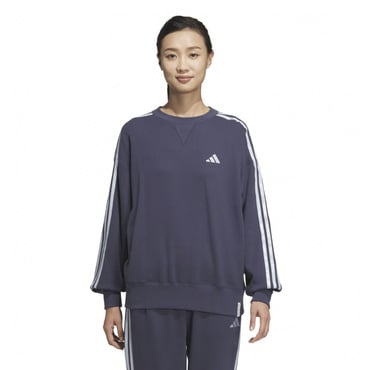 エッセンシャルズ プラス スリーストライプス フレンチテリー クルーネックスウェット