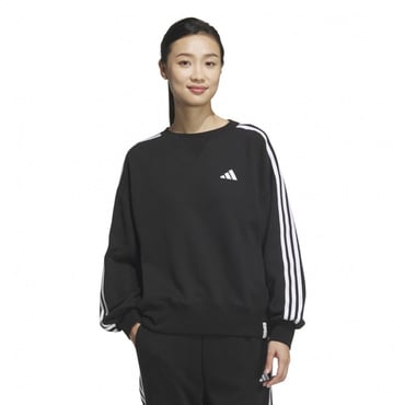 エッセンシャルズ プラス スリーストライプス フレンチテリー クルーネックスウェット