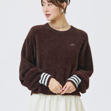 【Kep1er ヒュニンバヒエさん着用】 PRISM COLLECTION クロップド丈 シャギークルーネックニット