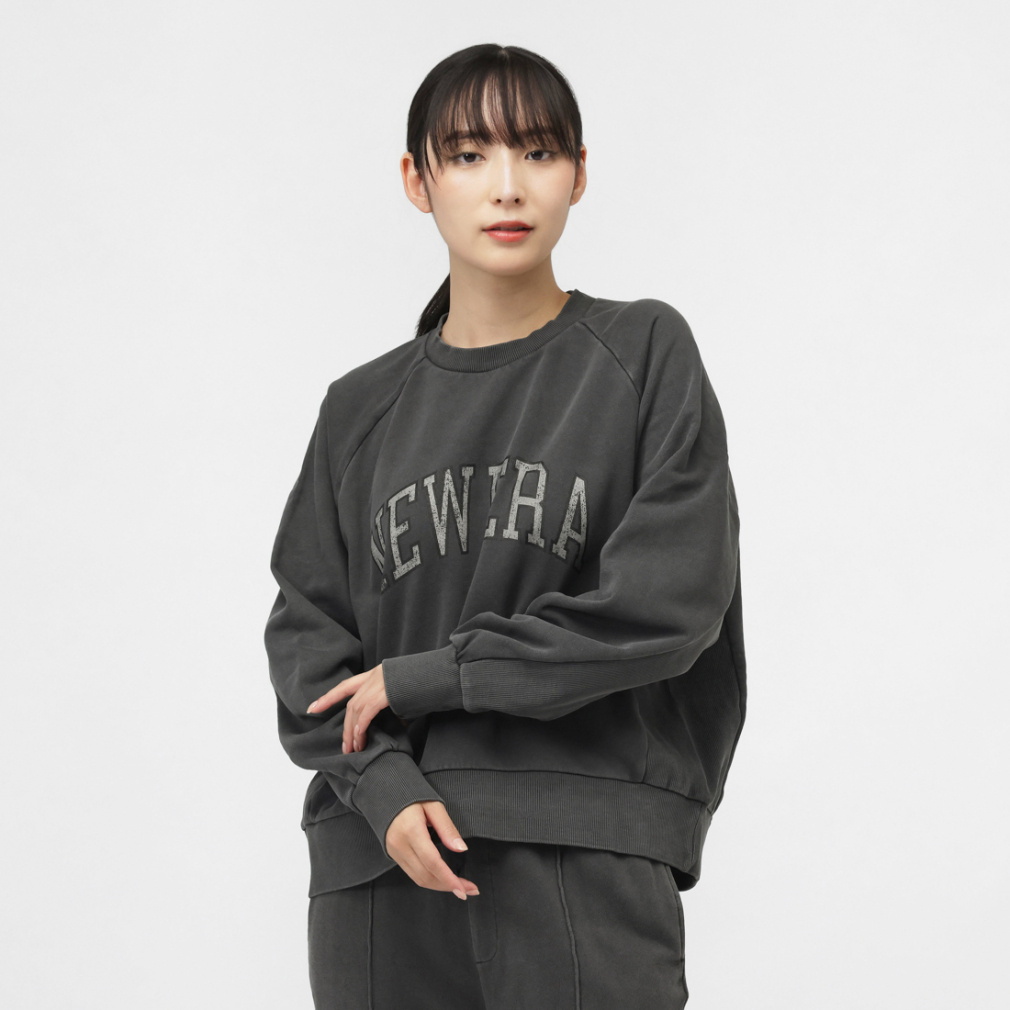 WS SWEAT CREW NECK GARMENT DYE CHA(チャコールグレー-S)