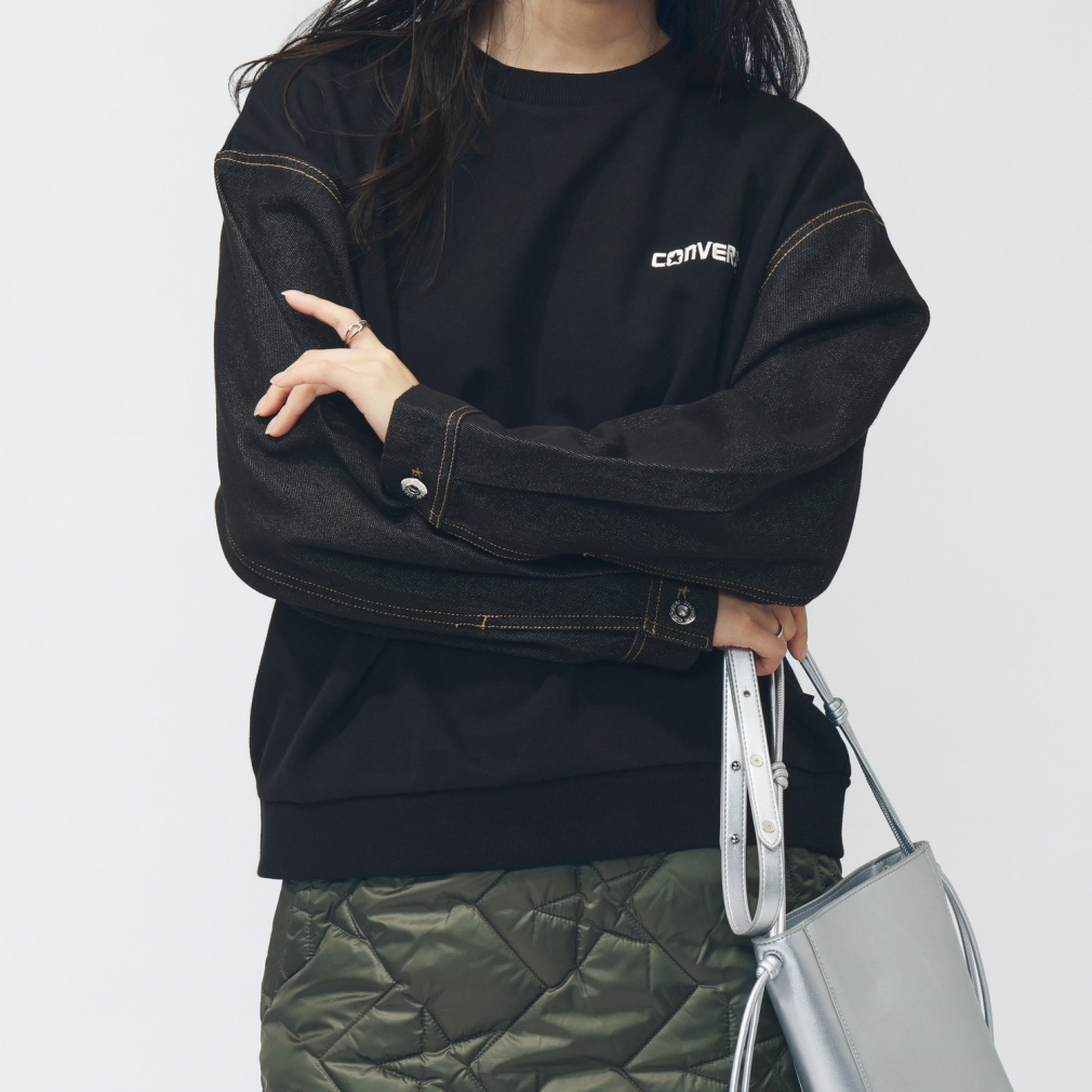 AP デニムドッキングトップス(ブラック-S)