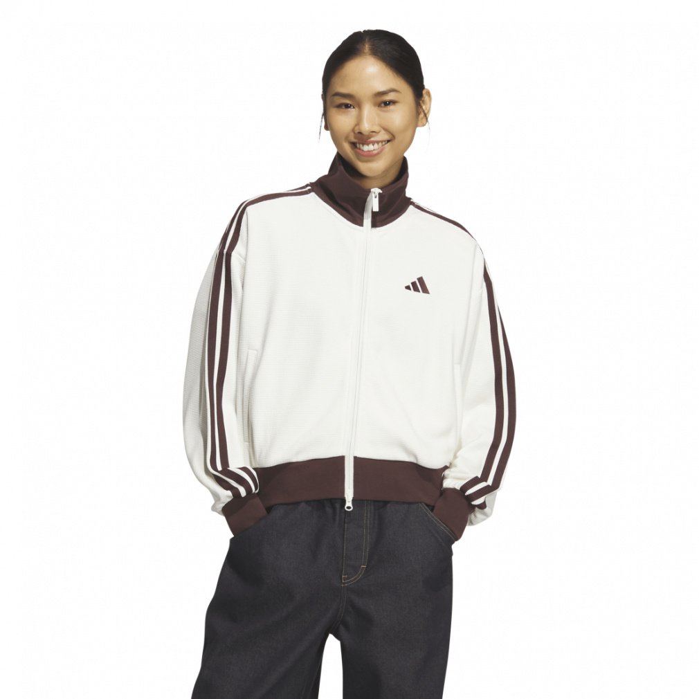 アディダス レディース 長袖 ジャージ ジャケット ワッフル ルーズフィット トラックトップ ジャージ TW945 スポーツウェア アルペン・スポーツデポ限定 adidas