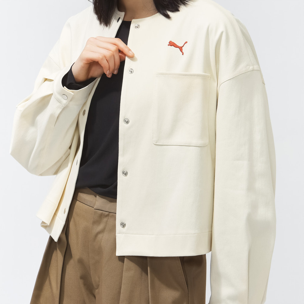 プーマ レディース スウェット フルジップ ESS ELEVATED デニムライク