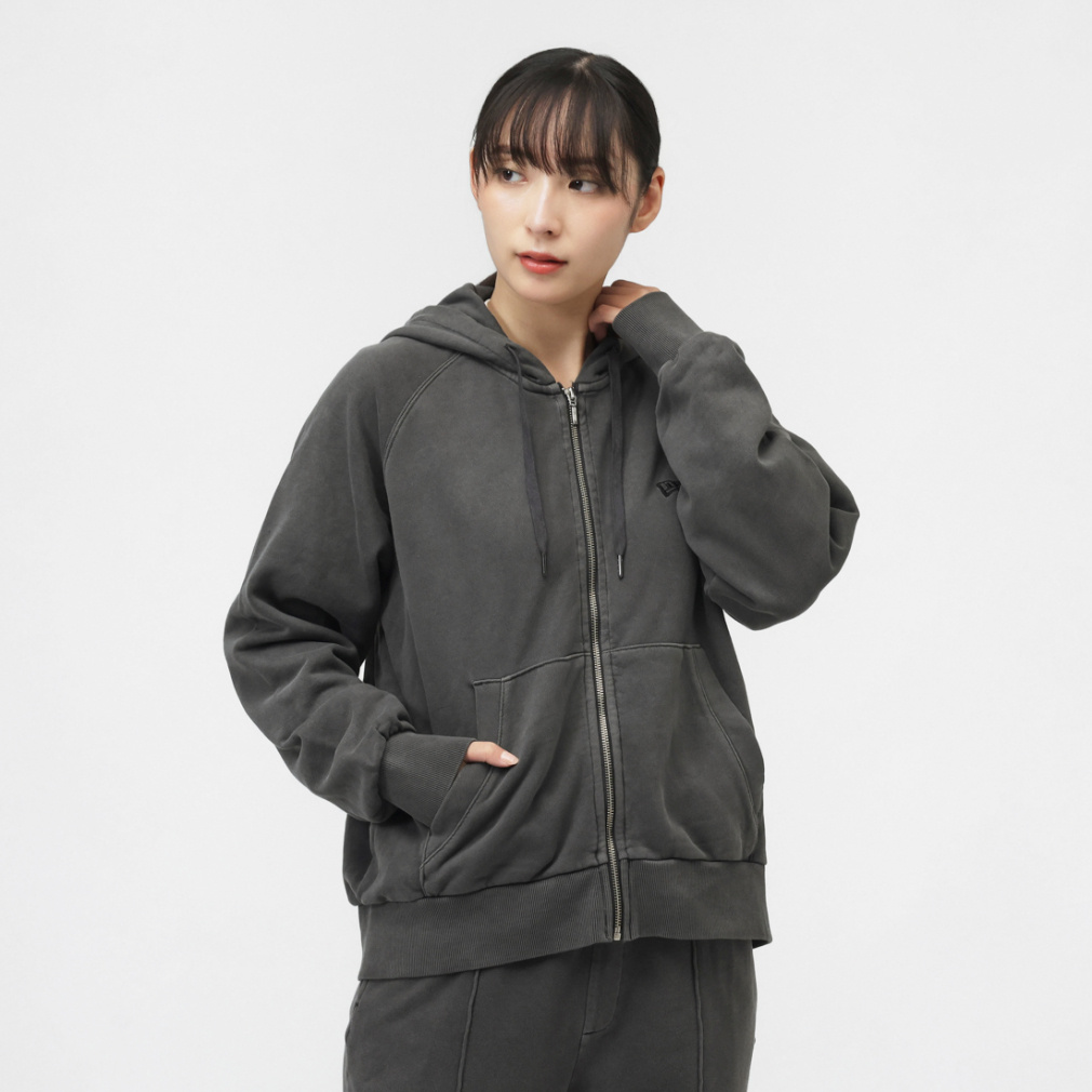 WS SWEAT FZ HOODIE GARMENT DYE CHA(チャコールグレー-S)