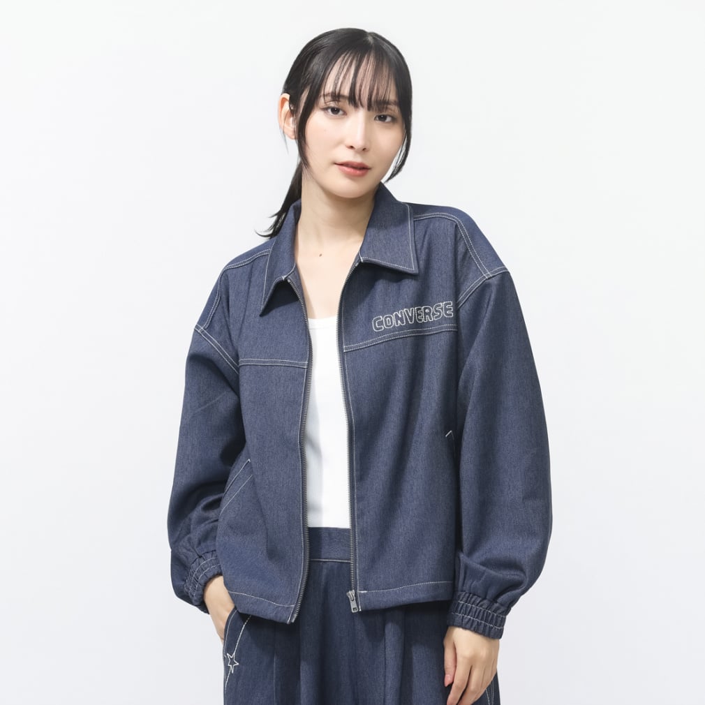 SYNTHETIC DENIM JACKET L シンセティックデニムジャケット(ネイビー-M)