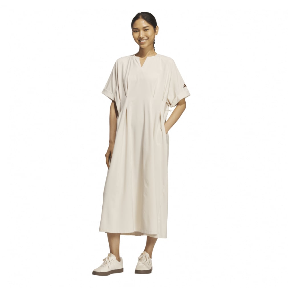 SOFTLUX ストレッチ ウーブン ルーズフィット ドレス(アイボリー-S)