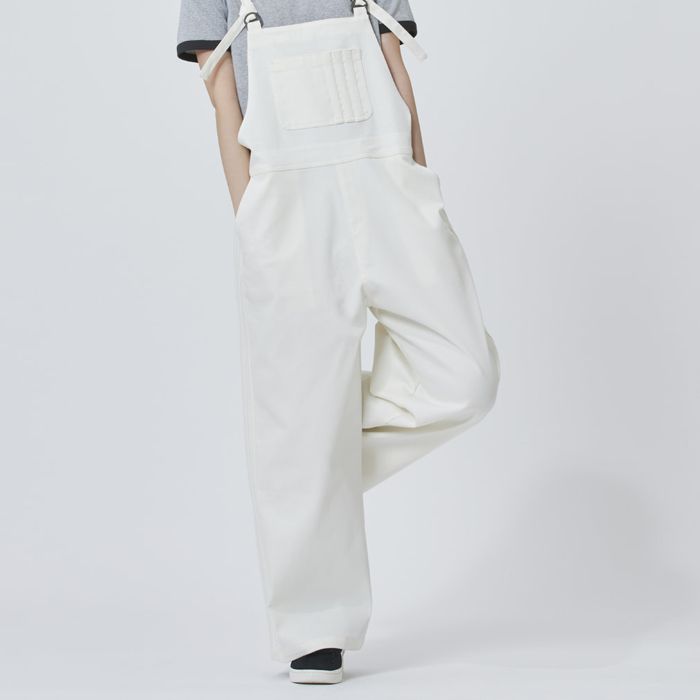 アルペン ストレッチ デニム オーバーオール(オフホワイト-S)