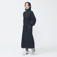 デニム ライク ストレッチ ルーズ フィット ウーブン ワンピース