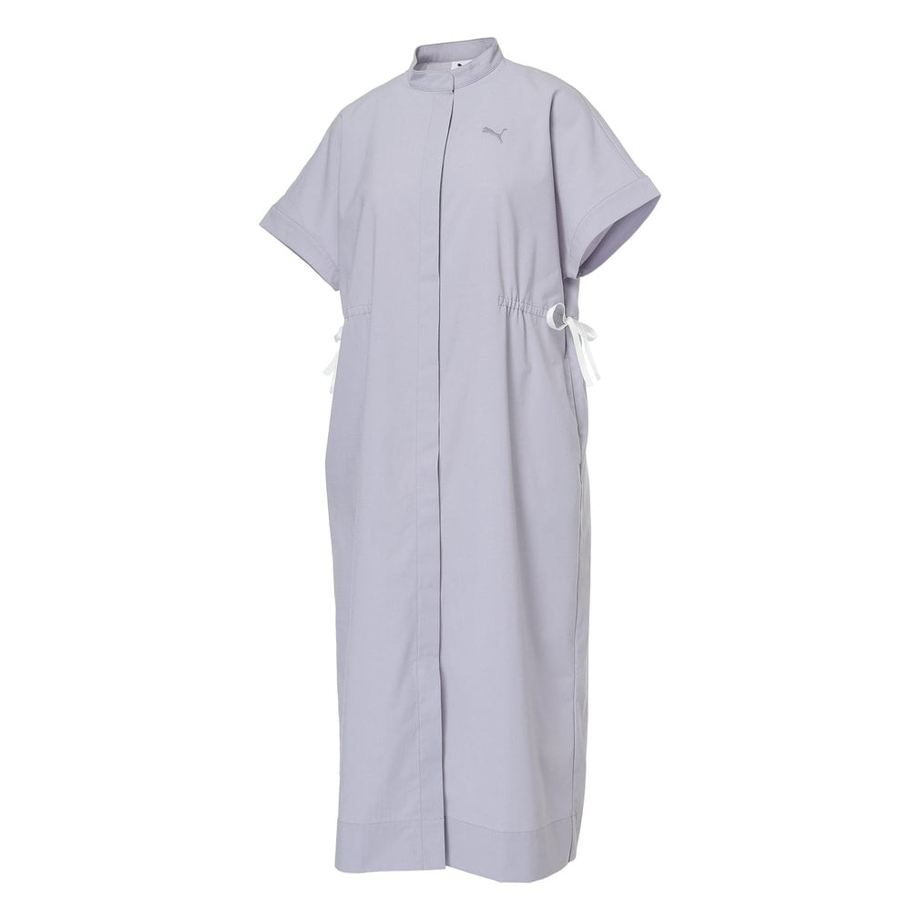 リネンミックスマテリアル ドレス(ペールブルー-S)