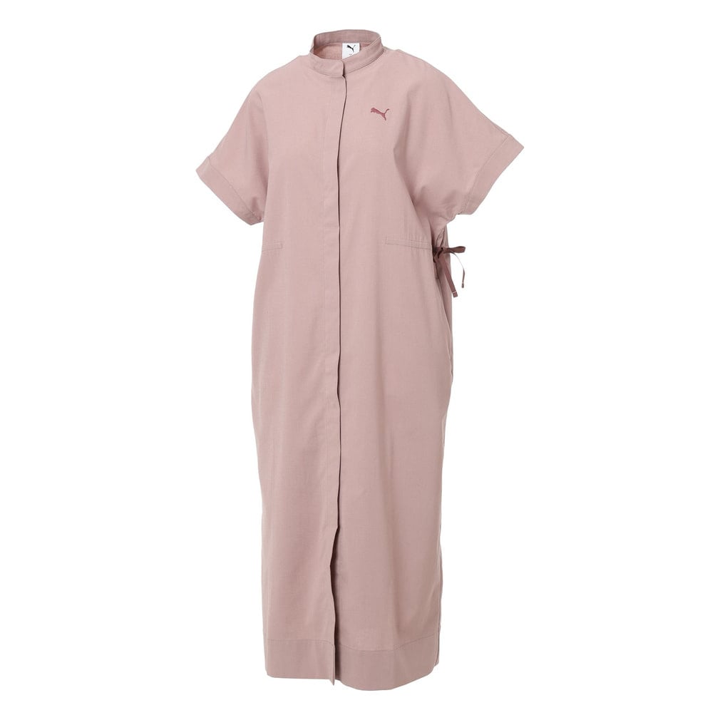 リネンミックスマテリアル ドレス(グレッシュピンク-S)