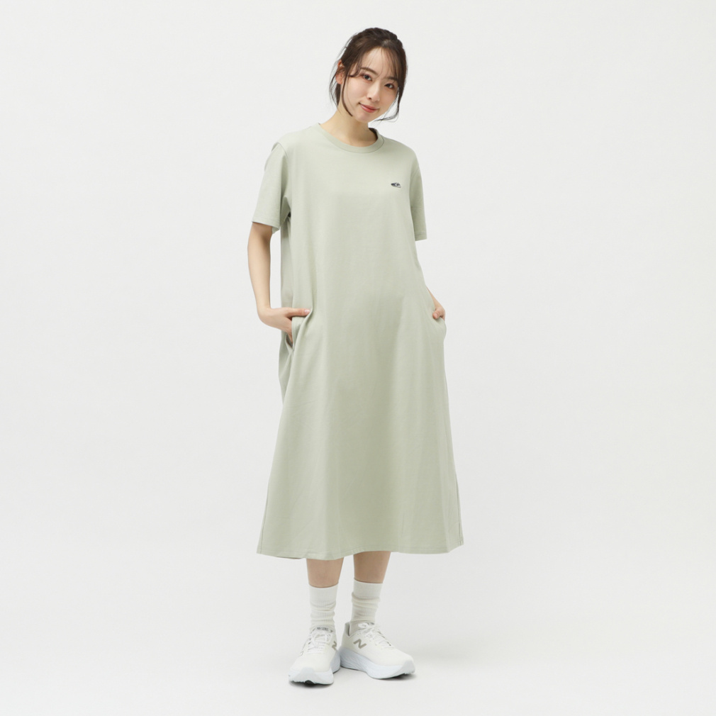 THE CITY シューパッチTシャツドレス(グレッシュグリン-S　レディス)
