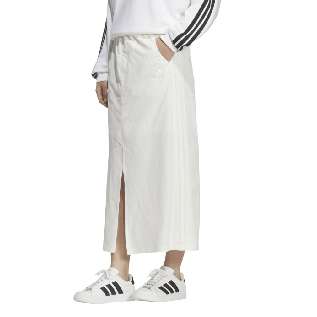 アイコニック スリーストライプス ルーズフィット スカート(オフホワイト-S)