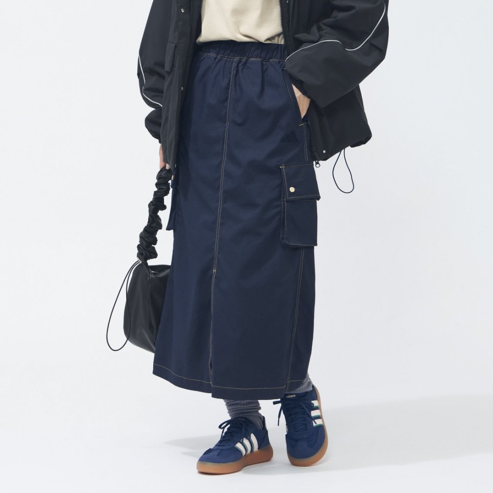 アディダス レディース スカート デニムライク ストレッチ ウーブン