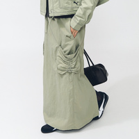 AUTUMN メッシュ ラインド ウーブン カーゴ スカート