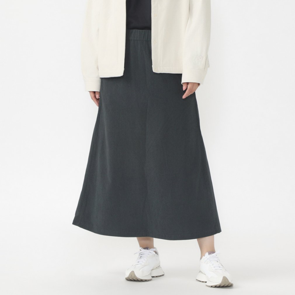 THE CITY コーデュロイスカート(ブラック-S)
