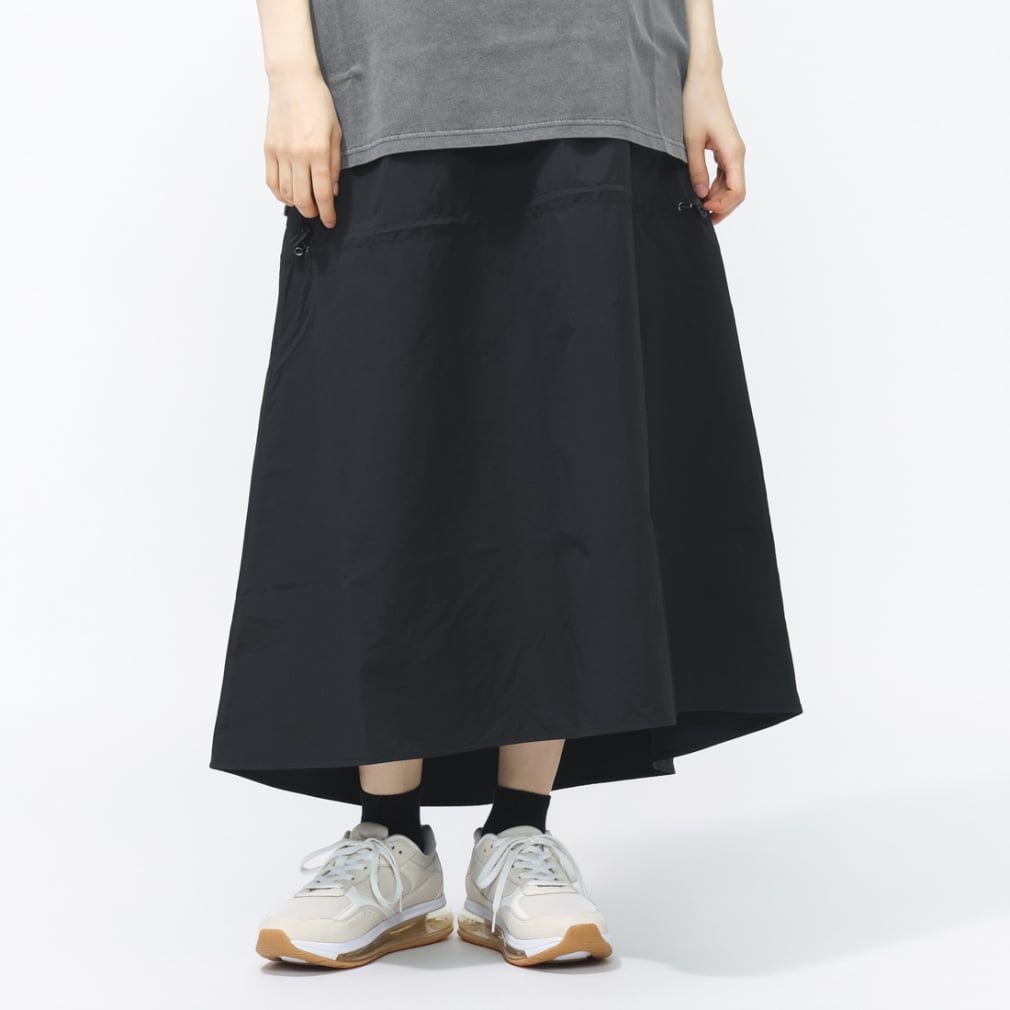 WS NYLON DRAWSTRING SKIRT BLK(ブラック-S)
