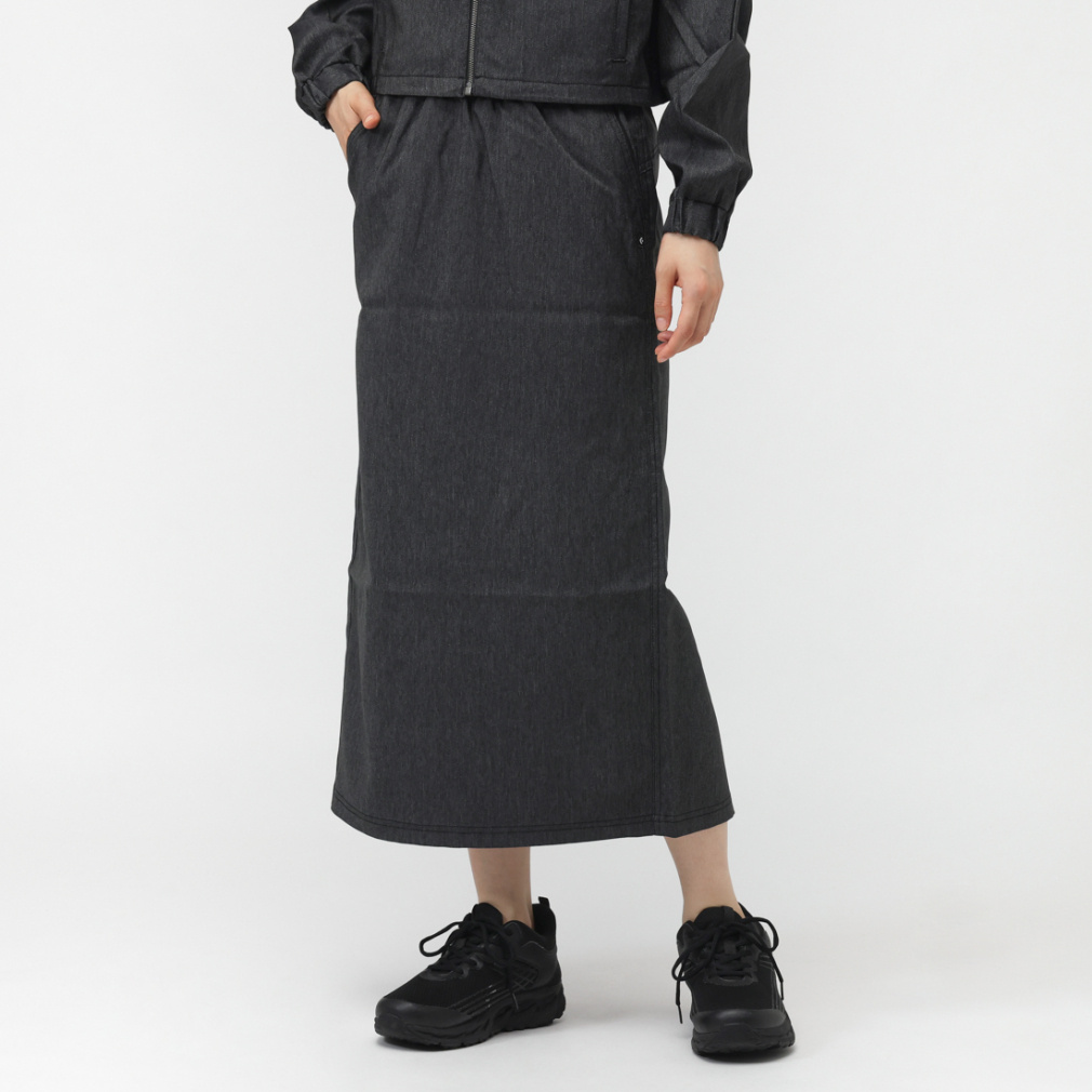 シンセティックデニムスカート(ブラック-M)