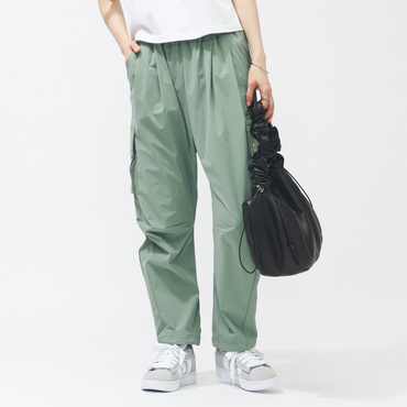 ストレッチウーブン カーゴパンツ(スモークグリーン-L)