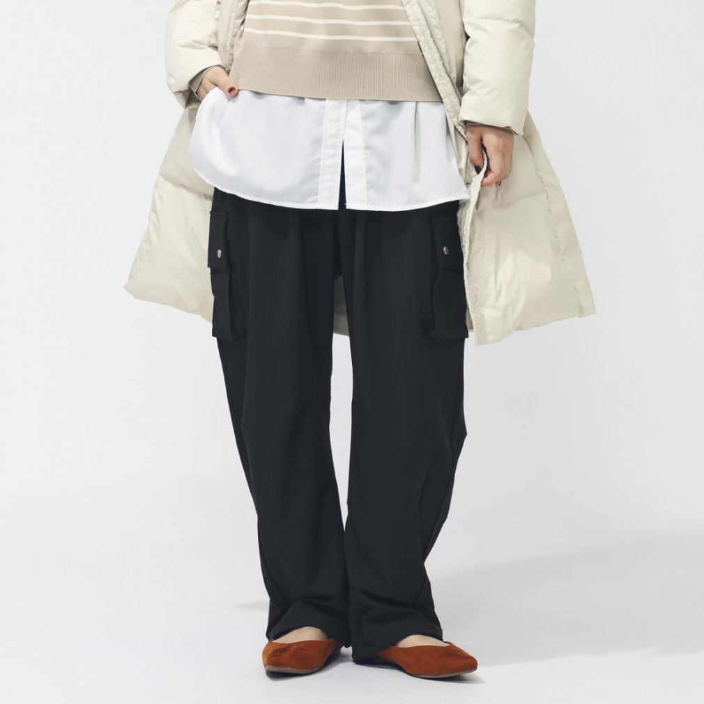 W LUX CA ストレッチウーブン カーゴパンツ(ブラック-S)