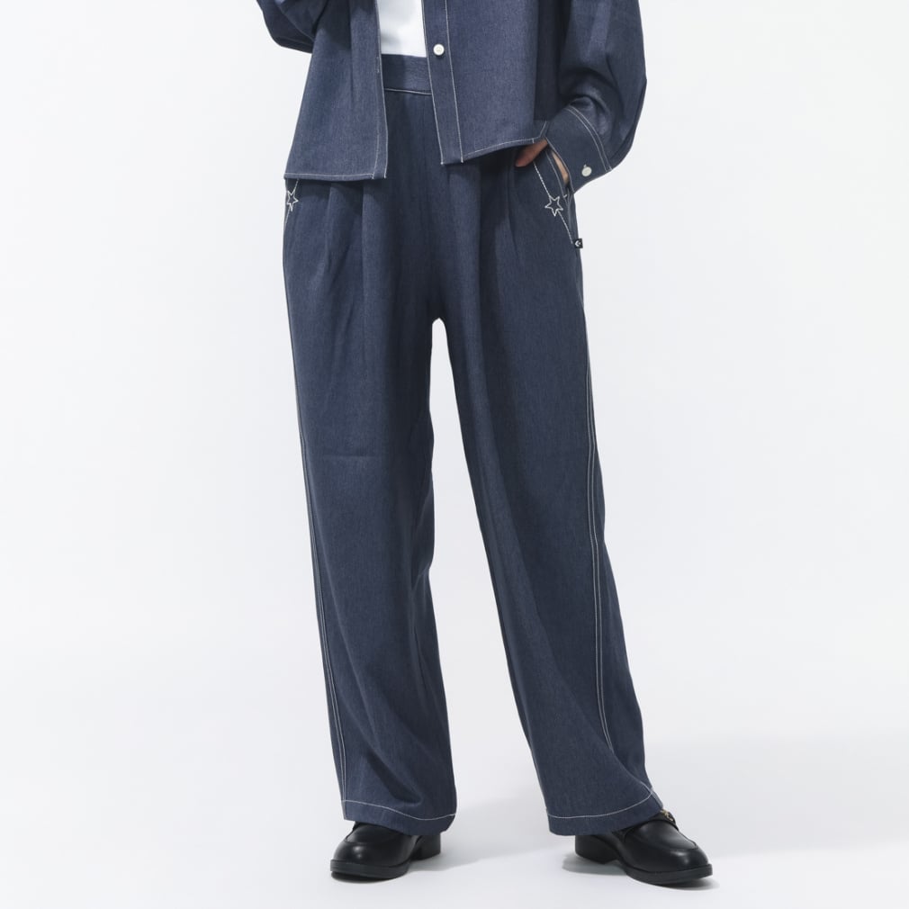 SYNTHETIC DENIM PANTS L シンセティックデニムパンツ(ネイビー-M)