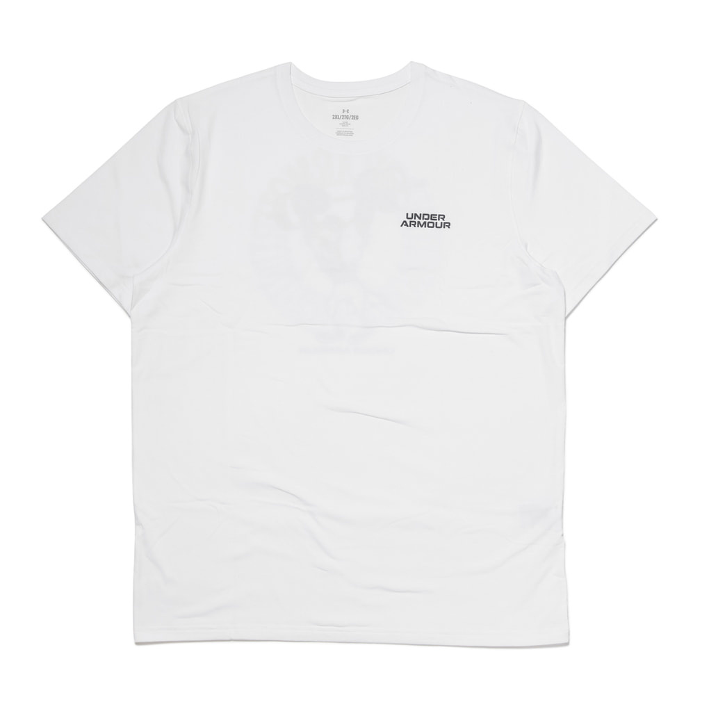 UAパフォーマンスコットン グラフィック ショートスリーブ Tシャツ(ホワイト-S)