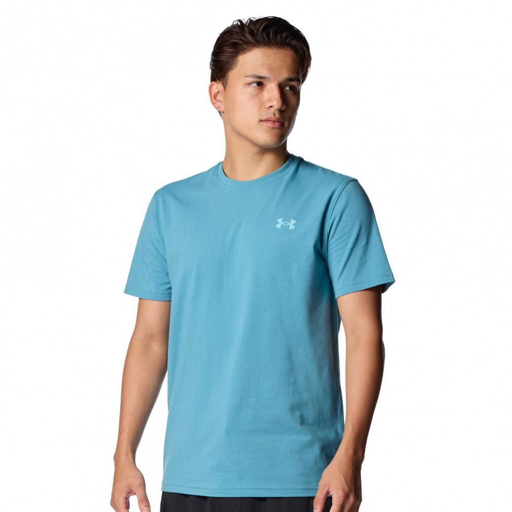 UAパフォーマンスコットン ショートスリーブ Tシャツ(ピーコックブルー-S)