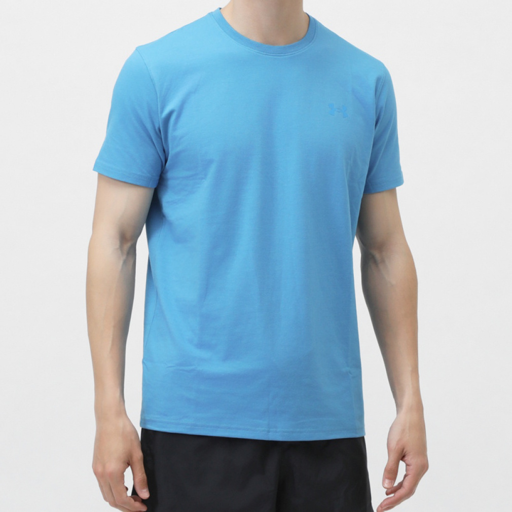 UAパフォーマンスコットン ショートスリーブ Tシャツ(ピーコックブルー-S)