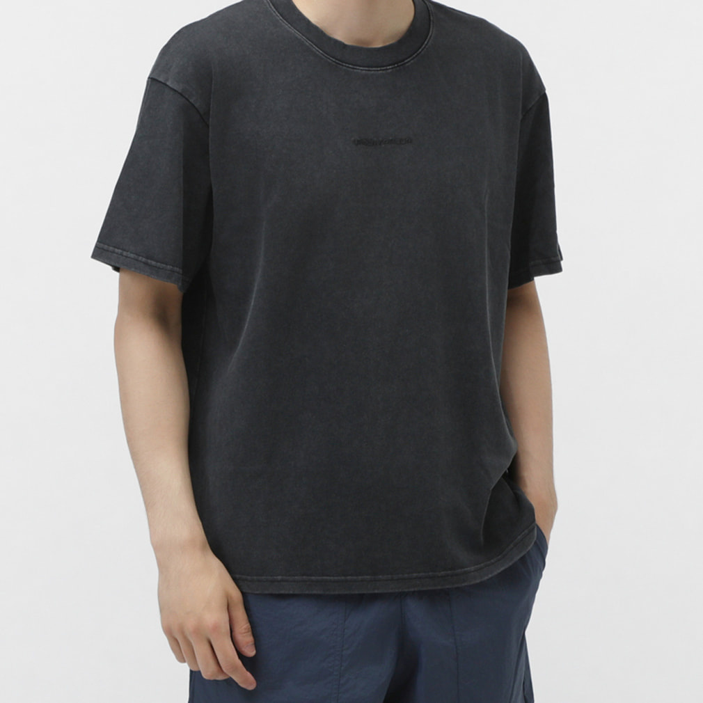UAヘビーウエイト ウォッシュド ショートスリーブ Tシャツ(ブラック-S)