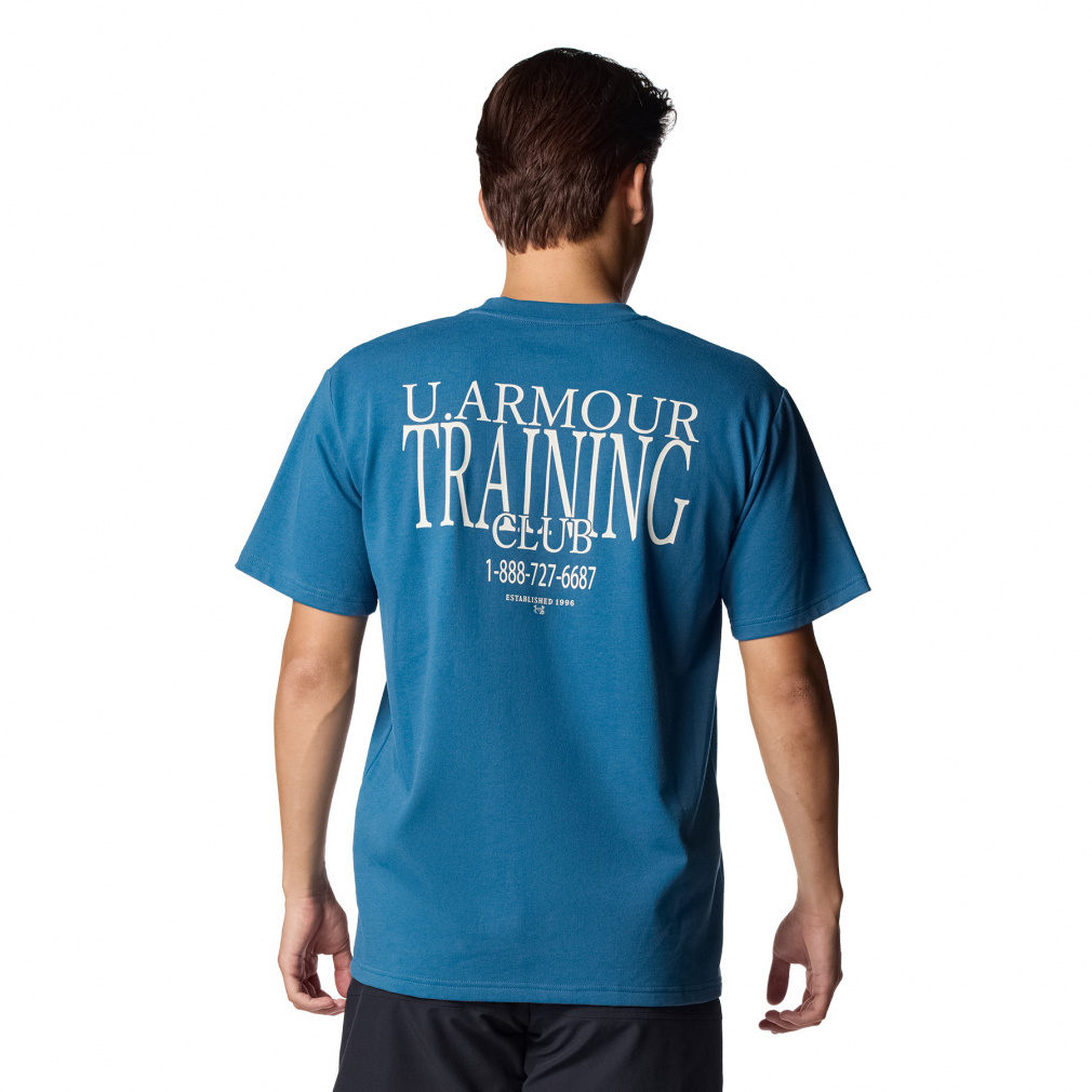 UAヘビーウエイト パッチ ショートスリーブ Tシャツ(ブルー-S)