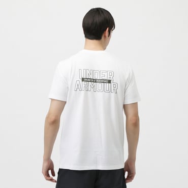アルペン限定 UAパフォーマンスコットン テキストロゴ ショートスリーブ Tシャツ(ホワイト-S　メンズ)