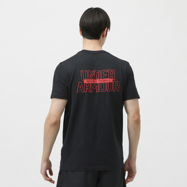 アルペン限定 UAパフォーマンスコットン テキストロゴ ショートスリーブ Tシャツ(ブラック-S　メンズ)