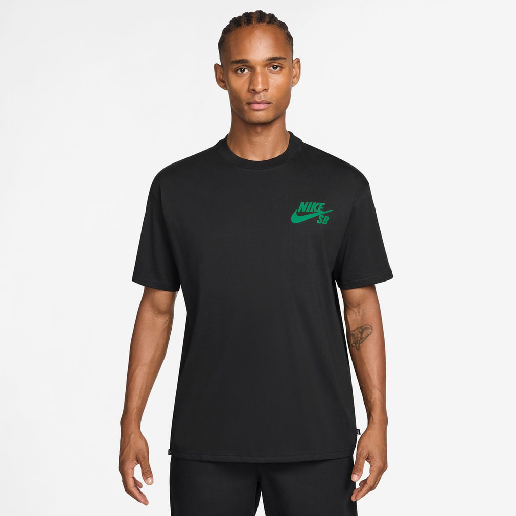 SB ロゴ S/S Tシャツ LBR(ブラック×グリーン-S)
