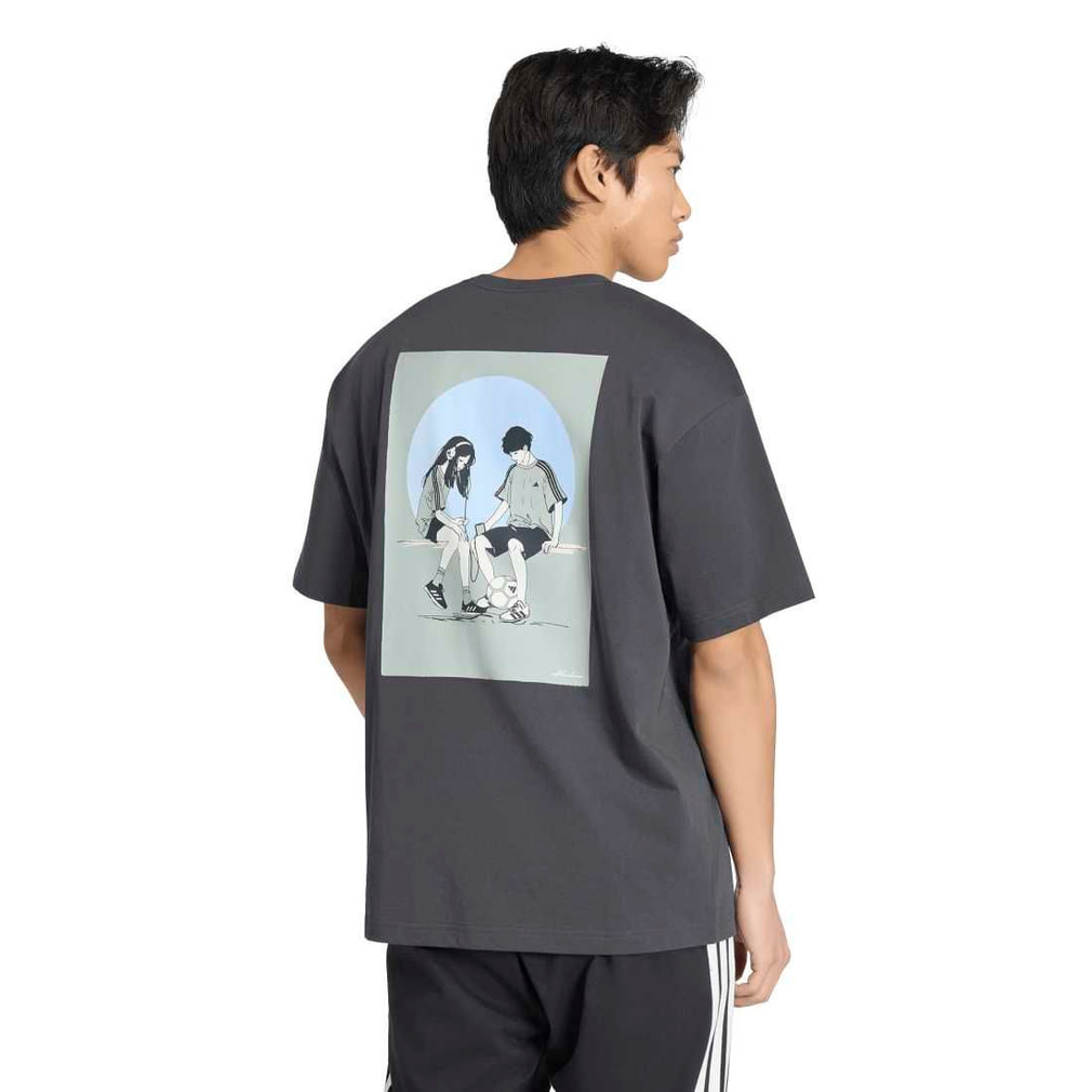 アディダス メンズ 半袖 Tシャツ アニメ グラフィック サマーTシャツ