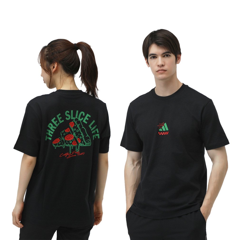 ラウンジ ピザグラフィック 半袖Tシャツ(ブラック-S　メンズ)