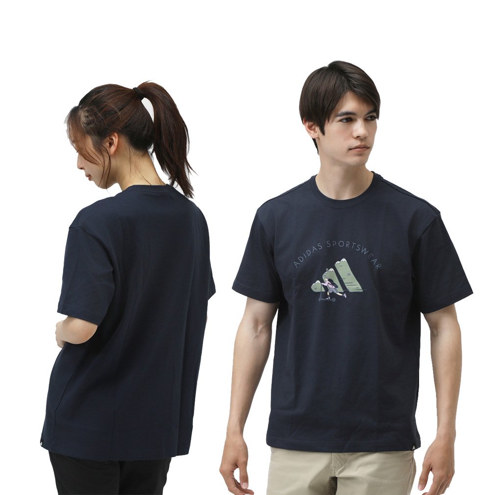 アルペン限定 M グラフィック Tシャツ AP(ネイビー-S　メンズ)