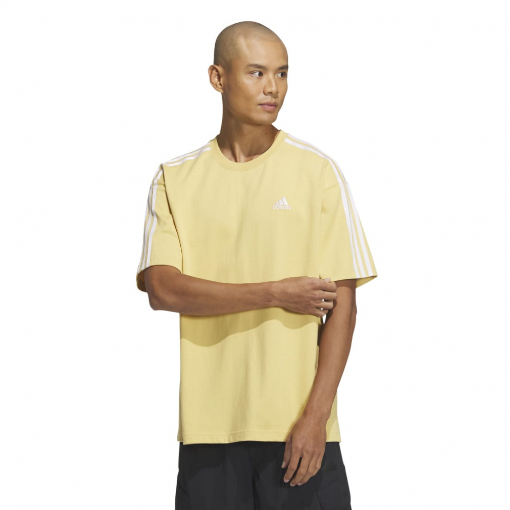 アディダス メンズ 半袖 Tシャツ エッセンシャルズ プラス ルーズフィット スリーストライプス 半袖Tシャツ KWE96 JH1067 スポーツウェア : イエロー adidas