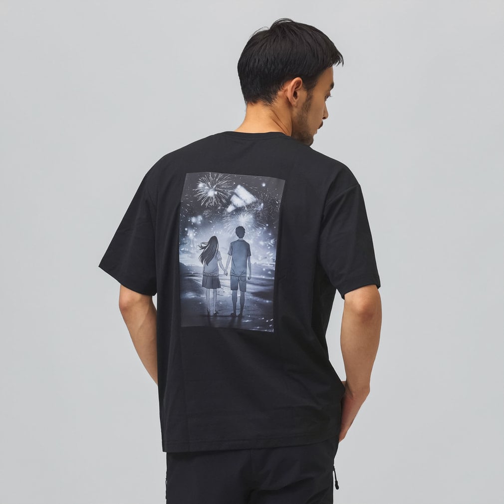 アディダス メンズ 半袖 Tシャツ EMO COOL HANABI グラフィックTシャツ