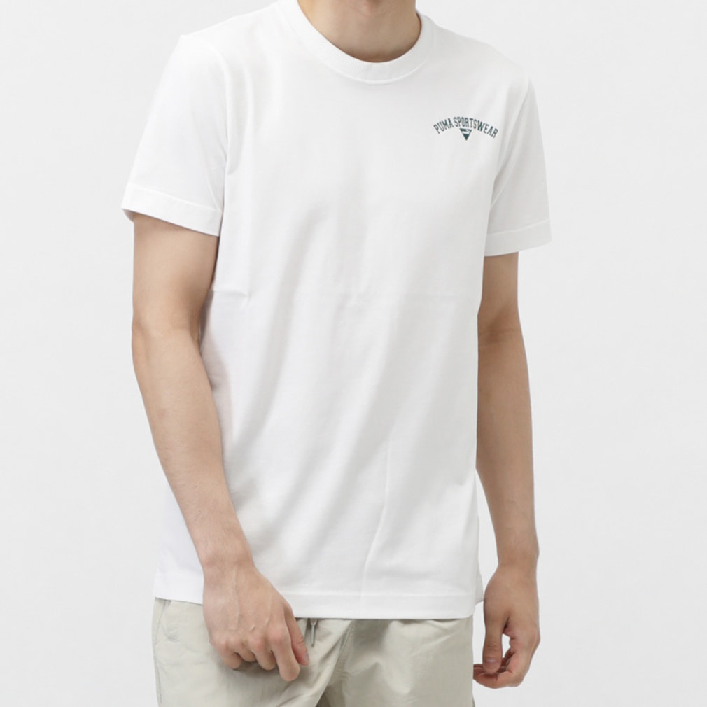 プーマ メンズ 半袖 Tシャツ SS コットン ワンポイント Tシャツ 691666