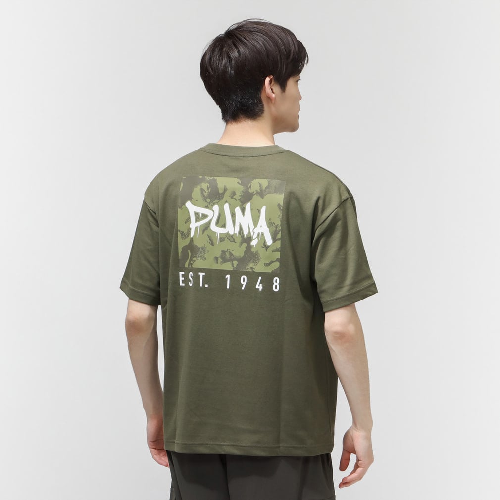 プーマ メンズ 半袖 Tシャツ ESS ELEVATED MX SS カモ BK PT Tシャツ