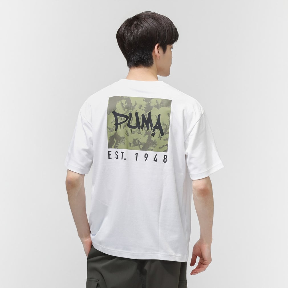 プーマ メンズ 半袖 Tシャツ ESS ELEVATED MX SS カモ BK PT Tシャツ