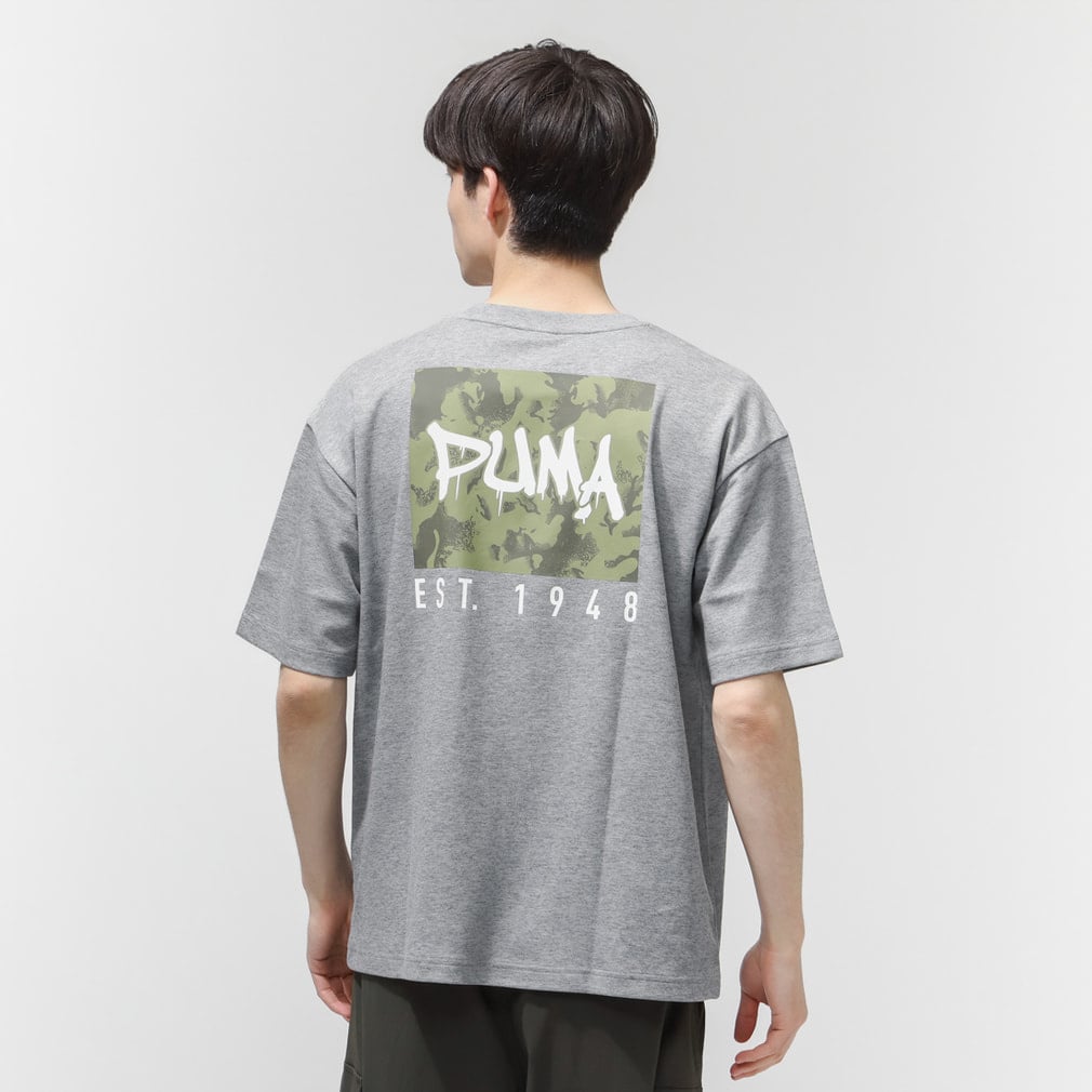 ESS ELEVATED MX SS カモ BK PT Tシャツ(グレー-S)