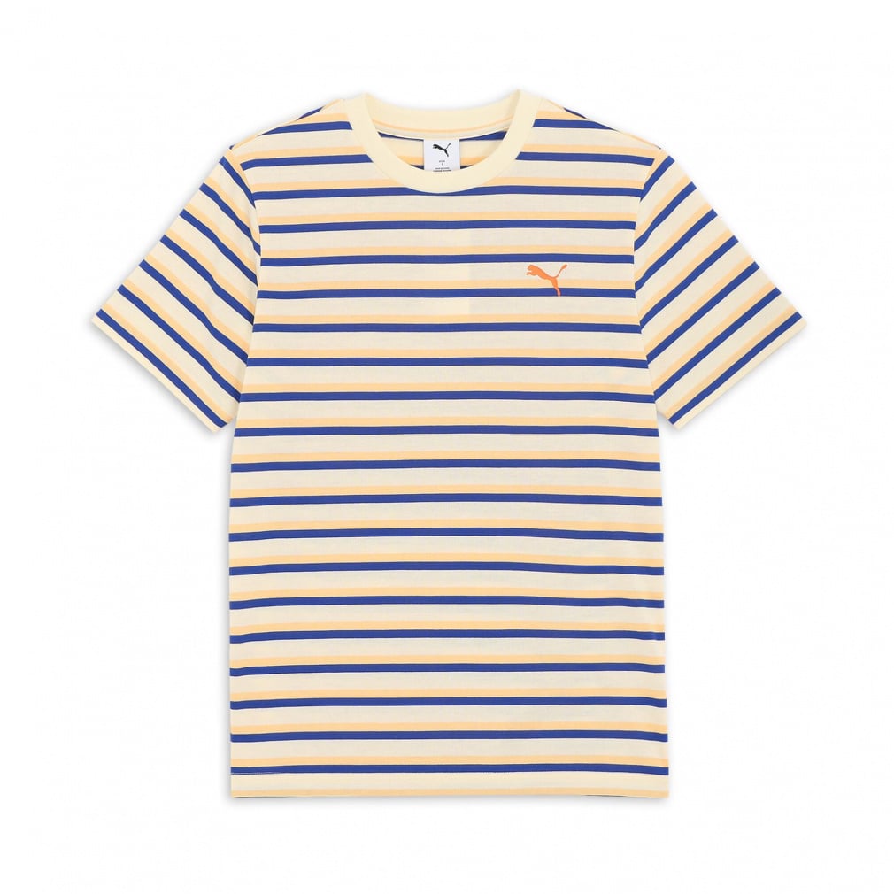 SUMMER SS ストライプ Tシャツ(オレンジ-S)
