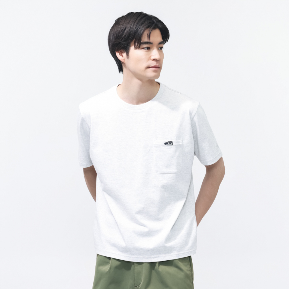 THE CITY シューパッチリラックスTシャツ(ペールグレー-S)