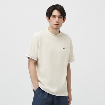 アルペン限定 シューパッチレイヤードワッフルショートスリーブTシャツ(サンド-S　メンズ)