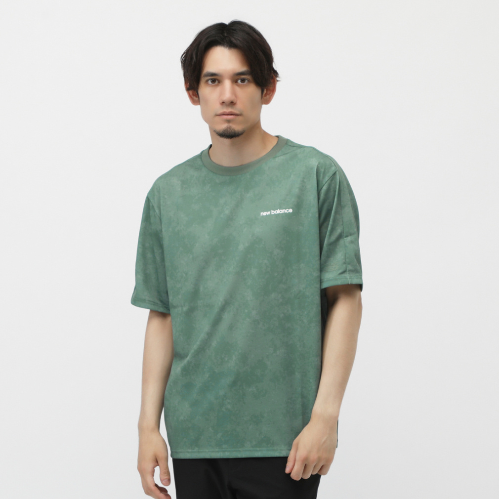 プリントオーバーサイズTシャツ(グレッシュグリン-S　メンズ)