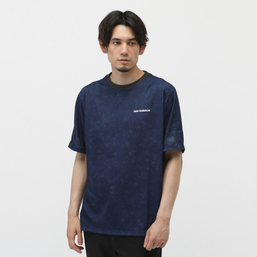 プリントオーバーサイズTシャツ(ネイビー-S　メンズ)